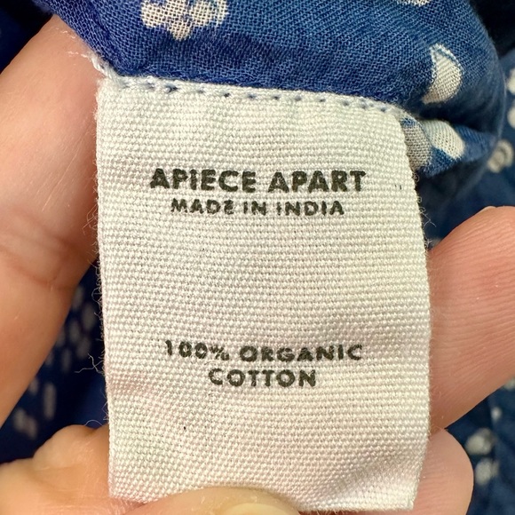 Apiece Apart Topa Pop Over Top in Splattered Lapis Blue Size Medium - Picture 11 of 14